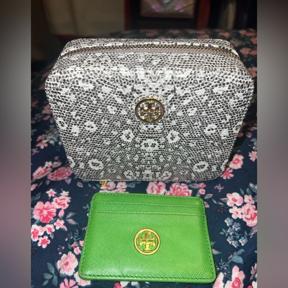 Tory Burch jewelry case and card holder
